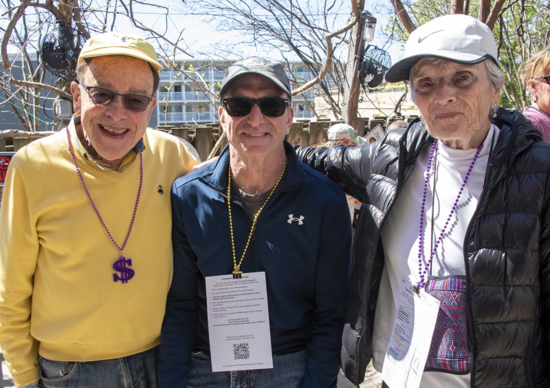 Recorder of all things Rehoboth, Tony Hall visits with Rehoboth Commissioner Craig Thier and mom Doris Thier.